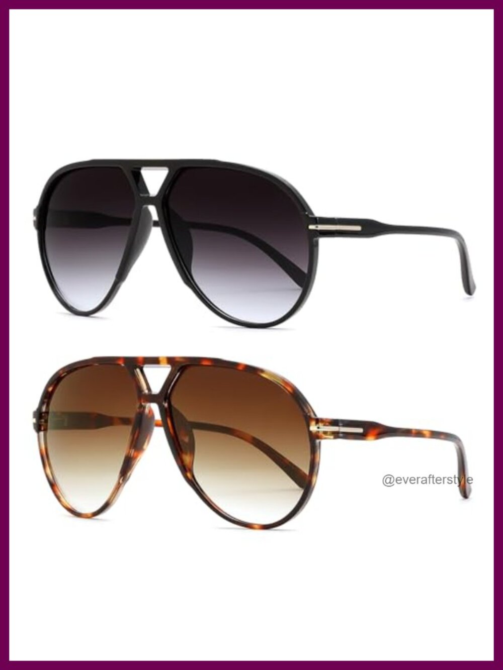 Oversized Retro 70s Aviator Sunglasses UV Protection Full Frame